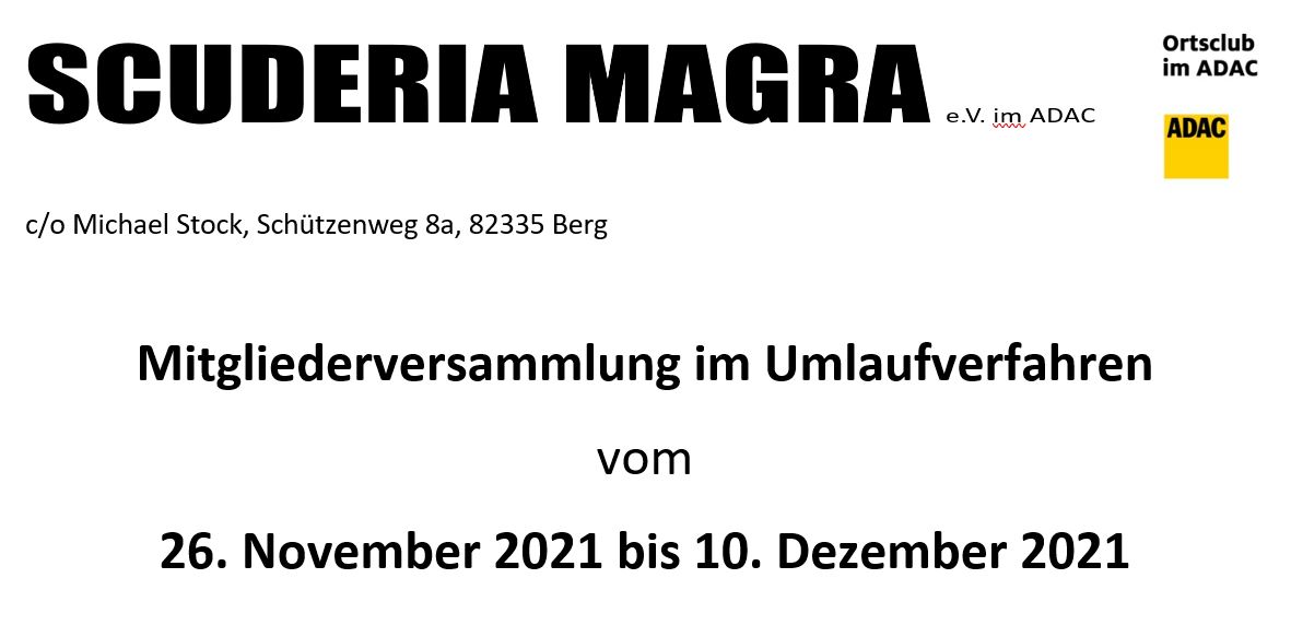 Mitgliederversammlung der Scuderia Magra 2021