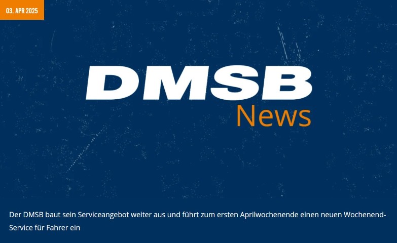 DMSB - Kundenservice für Fahrer bei dringenden Lizenzfragen am Wochenende